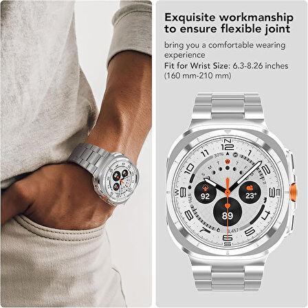 Samsung Galaxy Watch 7 Ultra 47mm Kordon Klipsli Metal Kordon 04 +Kısaltma Aparatı