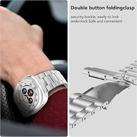 Samsung Galaxy Watch 7 Ultra 47mm Kordon Klipsli Metal Kordon 04 +Kısaltma Aparatı
