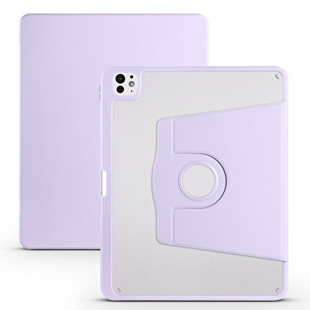 Apple iPad Pro 11inç M4 2024 Kılıf Termik Kalem Bölmeli Dönebilen Standlı Kılıf A2836 A2837 A3006