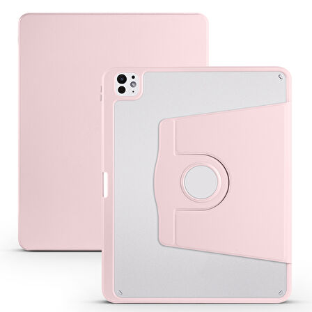Apple iPad Pro 11inç M4 2024 Kılıf Termik Kalem Bölmeli Dönebilen Standlı Kılıf A2836 A2837 A3006