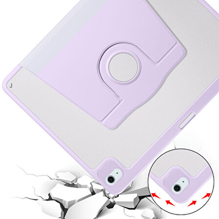 Apple iPad Air 13inç 2024 Kılıf Termik Kalem Bölmeli Dönebilen Standlı Kılıf A2898 A2899 A2900