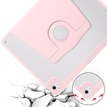 Apple iPad Air 13inç 2024 Kılıf Termik Kalem Bölmeli Dönebilen Standlı Kılıf A2898 A2899 A2900