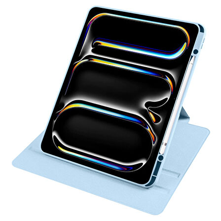Apple iPad Pro 12.9 3./4./5./6. Nesil Kılıf Termik Kalem Bölmeli Dönebilen Standlı Kılıf 2018-2022