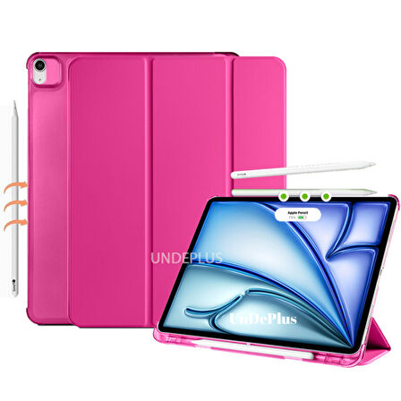 Apple iPad Air 13inç M2 Kılıf Flip Cover Kalem Bölmeli PC Case A2898 A2899 A2900