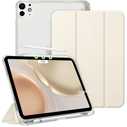 Apple iPad Pro 13inç M4 2024 Kılıf Flip Cover Kalem Bölmeli PC Case A2925 A2926 A3007