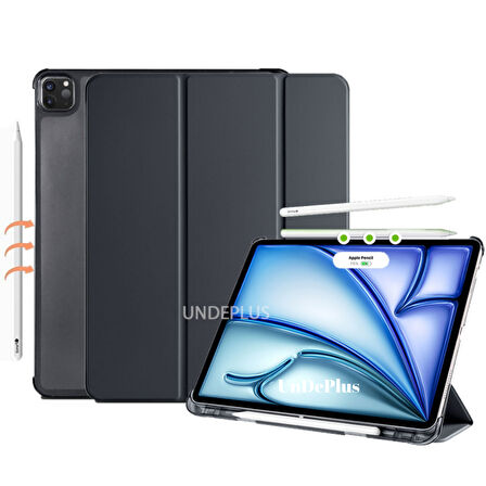 Apple iPad Pro 12.9 3./4./5./6. Nesil M2 Kılıf Flip Cover Kalem Bölmeli PC Case 2018-2023