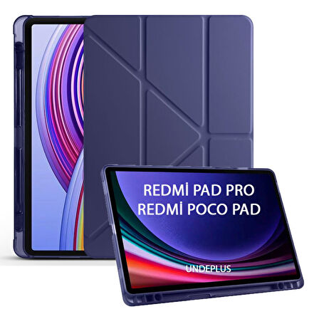 Xiaomi Redmi Pad Pro / Poco Pad 12.1inç Kılıf Kalem Bölmeli Trifolding Case (Düz Redmi Pad Değildir)