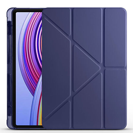 Xiaomi Redmi Pad Pro / Poco Pad 12.1inç Kılıf Kalem Bölmeli Trifolding Case (Düz Redmi Pad Değildir)