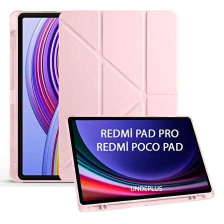 Xiaomi Redmi Pad Pro / Poco Pad 12.1inç Kılıf Kalem Bölmeli Trifolding Case (Düz Redmi Pad Değildir)