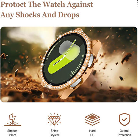 Samsung Galaxy Watch 4 5 6 7 FE 40 mm TEK SIRA Taşlı Kasa Koruyucu (Ekran Koruyucusuz) TEKSIRA