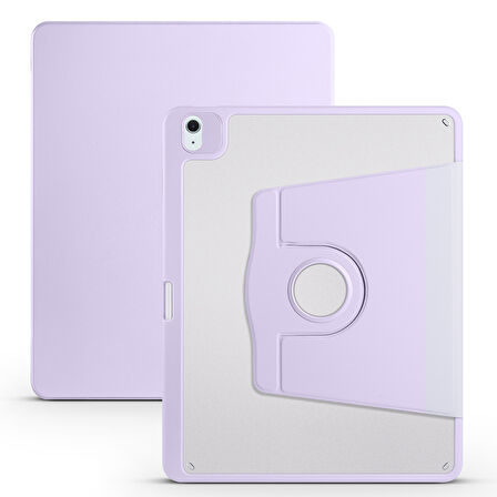 Apple iPad Air 11inç M2/M3 2025-2024 Kılıf Termik Kalem Bölmeli Dönebilen Standlı Kılıf