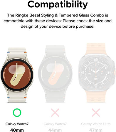 Samsung Galaxy Watch 7 40mm Kolay Uygulama Aparatlı Cam Ekran Koruyucu