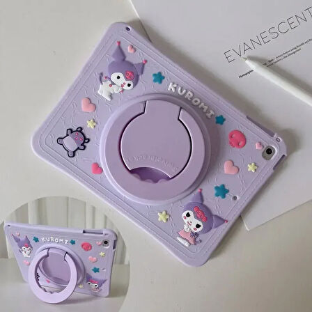 Samsung Galaxy Tab A9 Plus X210 X213 X215 X217 Kılıf Cute Dolls Standlı Eğlenceli 3D Karekterli Çocuk Kılıfı