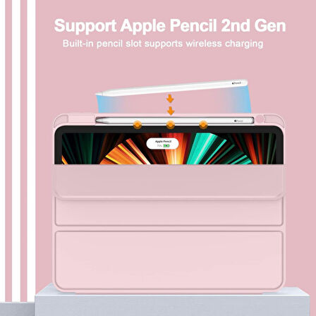 Apple iPad Pro 13inç M4 2024 Kılıf Pen Charge Kalem Bölmeli A2925 A2926 A3007