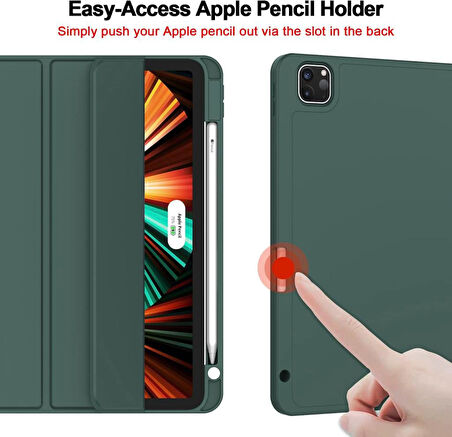 Apple iPad Pro 13inç M4 2024 Kılıf Pen Charge Kalem Bölmeli A2925 A2926 A3007