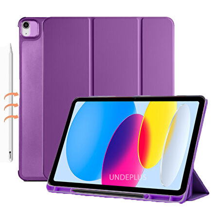 Apple iPad 11.Nesil A16 11inç/10.Nesil 10.9inç Kılıf Flip Cover Kalem Bölmeli PC Case