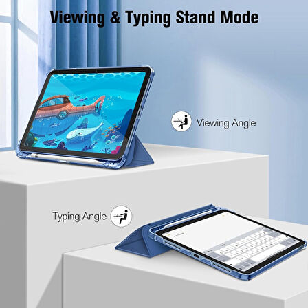 Apple iPad 11.Nesil A16 11inç/10.Nesil 10.9inç Kılıf Flip Cover Kalem Bölmeli PC Case