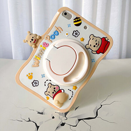 Samsung Galaxy Tab A9 8.7inç X110 X113 X115 X117 Kılıf Cute Dolls Standlı Eğlenceli 3D Karekterli Çocuk Kılıfı