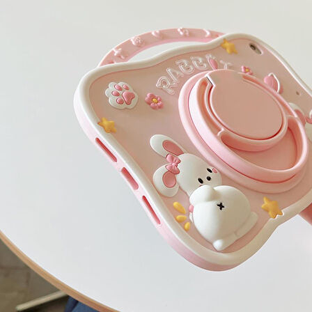 Apple iPad 9. Nesil 10.2" Kılıf Cute Dolls Standlı Eğlenceli 3D Karekterli Çocuk Kılıfı A2602 A2603 A2604 A2605
