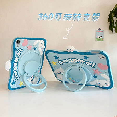 Apple iPad Air 5 10.9" 2022 M1 Kılıf Cute Dolls Standlı Eğlenceli 3D Karekterli Çocuk Kılıfı A2588 A2589 A2591