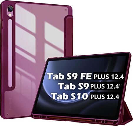 Samsung Galaxy Tab S9 FE Plus/S10 Plus/S9 Plus Kılıf Grafiti Şeffaf Kalem Bölmeli X610-16-810-18 X820