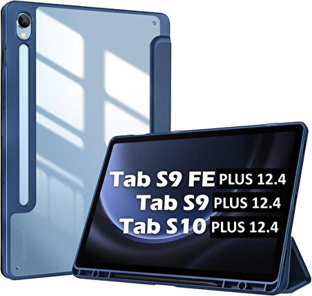 Samsung Galaxy Tab S9 FE Plus/S10 Plus/S9 Plus Kılıf Grafiti Şeffaf Kalem Bölmeli X610-16-810-18 X820