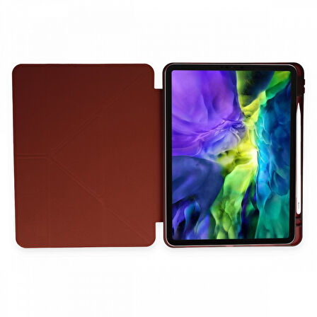 Apple iPad Air 13inç M2 2024 Kılıf Kalem Bölmeli Trifolding Case A2898 A2899 A2900