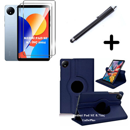 Xiaomi Redmi Pad SE 8.7inç Kılıf Dönen Tablet Kilifi Ekran Koruyucu+Kalem (RedmiPad SE 11inç Değildir)