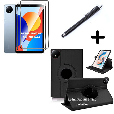 Xiaomi Redmi Pad SE 8.7inç Kılıf Dönen Tablet Kilifi Ekran Koruyucu+Kalem (RedmiPad SE 11inç Değildir)