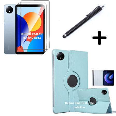 Xiaomi Redmi Pad SE 8.7inç Kılıf Dönen Tablet Kilifi Ekran Koruyucu+Kalem (RedmiPad SE 11inç Değildir)