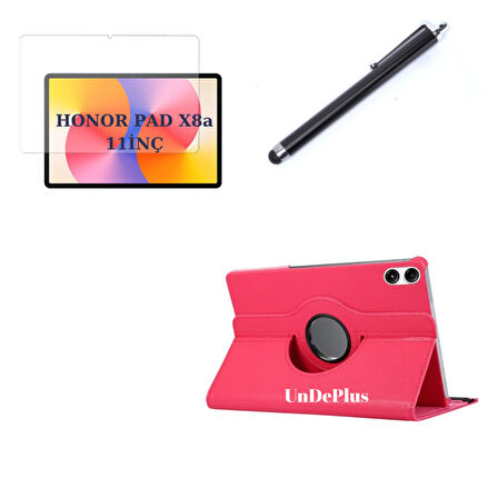 Honor Pad X8a 11inç Kılıf Dönen Tablet Kilifi Ekran Koruyucu+Kalem (HonorPad X8/X8 Pro Değildir)