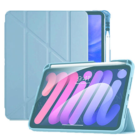 Apple iPad Air 11inç M2/M3 2025-2024 Kılıf Kalem Bölmeli Trifolding Case