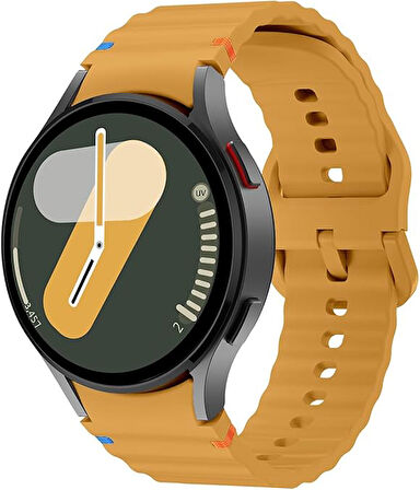 Samsung Galaxy Watch 4 5 6 7 FE 40 40 44 Classic 42 43 46 47 mm Kordon Dekoratif Örgü Çizgili Spor Silikon Kayış