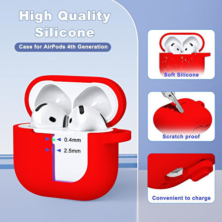 Apple Airpods 4. Nesil Uyumlu Kılıf Standart Yumuşak Silikon Kılıf