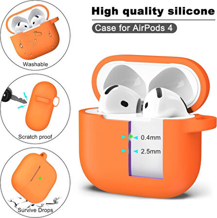 Apple Airpods 4. Nesil Uyumlu Kılıf Standart Yumuşak Silikon Kılıf