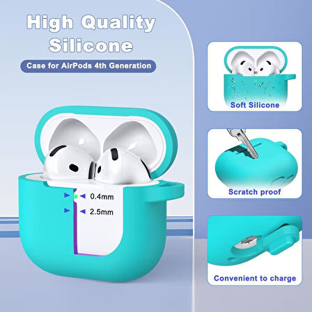 Apple Airpods 4. Nesil Uyumlu Kılıf Standart Yumuşak Silikon Kılıf