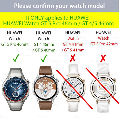 Huawei Watch GT 5 / GT 4 46mm Kolay Uygulama Aparatlı Cam Ekran Koruyucu 01 (41/42MM DEĞİL)