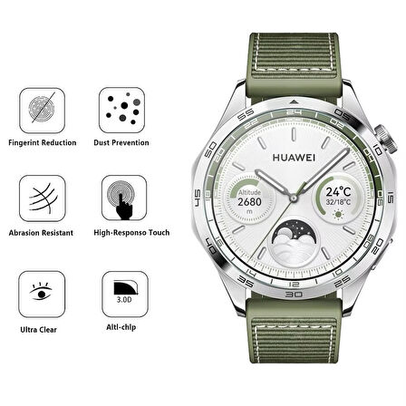 Huawei Watch GT 5 / GT 4 46mm Kolay Uygulama Aparatlı Cam Ekran Koruyucu 01 (41/42MM DEĞİL)