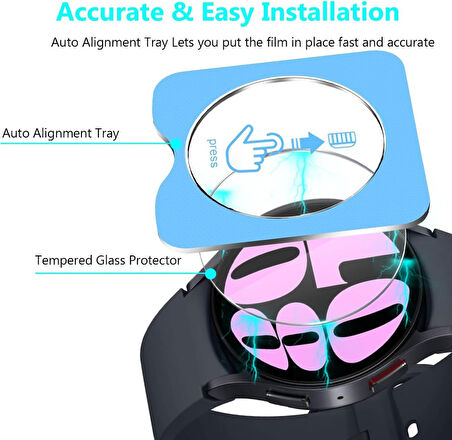 Samsung Galaxy Watch FE 40mm Kolay Uygulama Aparatlı Cam Ekran Koruyucu 01