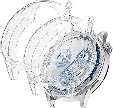 Huawei Watch GT 5 46mm 2li Set Silikon Parlak Renkli Ekran Koruyuculu Kasa Koruyucu (42mm Değildir)