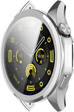 Huawei Watch GT 5 46mm 2li Set Silikon Parlak Renkli Ekran Koruyuculu Kasa Koruyucu (42mm Değildir)