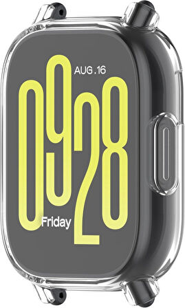 Redmi Watch 5 Active 2li Set Silikon Parlak Renkli Ekran Koruyuculu Kasa Koruyucu +Şeffaf