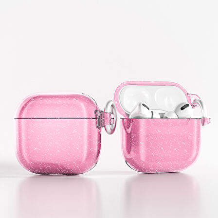 Apple Airpods 4. Nesil Kılıf Sağlam Şeffaf Simli Allstar Renkli Kılıf 32