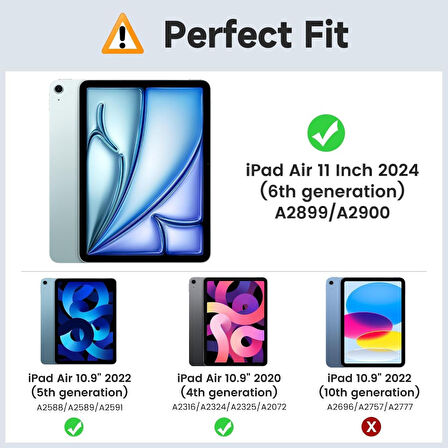 Apple iPad Air 11inç M2/M3 Air 4/5.Nesil 10.9 Kılıf Arka Kapak Kalem Bölmeli 2025-2024