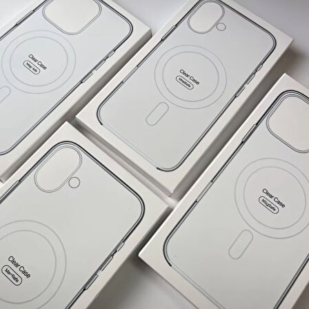 Apple iPhone 16 Kılıf Şeffaf Lansman Magsafe Wireless Şarj Özellikli Orjin Kapak