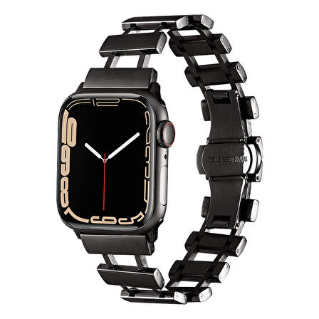 Apple Watch 7 8 9 10 Serisi 41mm Kordon Merdiven Dizayn Metal Kordon 96