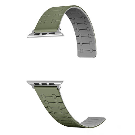 Apple Watch 10 Serisi 42mm - 38/40/41mm Kordon Şerit Çizgi İnce Dizayn Magnetik Strap 111