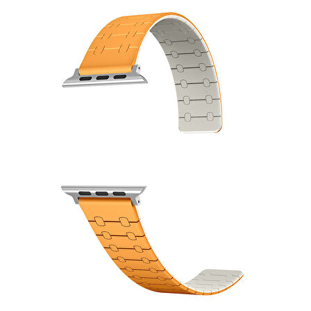 Apple Watch 10 Serisi 42mm - 38/40/41mm Kordon Şerit Çizgi İnce Dizayn Magnetik Strap 111