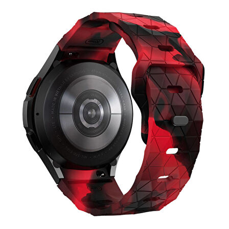 Samsung Galaxy Watch 4 5 6 7 FE 40 40 44 Classic 42 43 46 47 mm Kordon Futbol Topu Prizma Dizayn Silikon 116
