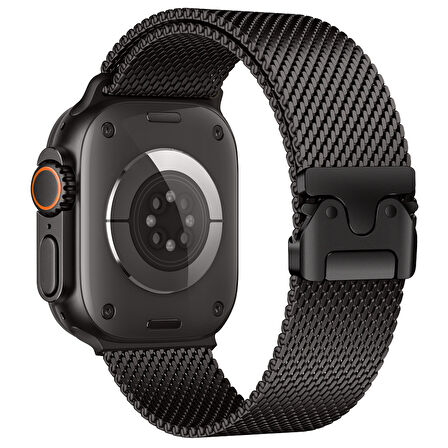 Apple Watch Ultra 1 / 2 49mm Kordon Titanyum Kelebek Klipsli Milano Loop 121